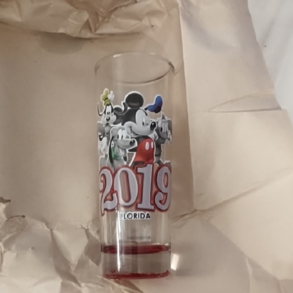 NWT Disney Mickey Mouse 2019 Shot Glass with Red Accents